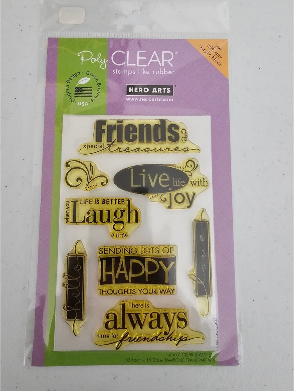 Hero Arts Poly Clear Stamp Set Live Life Family Phrases